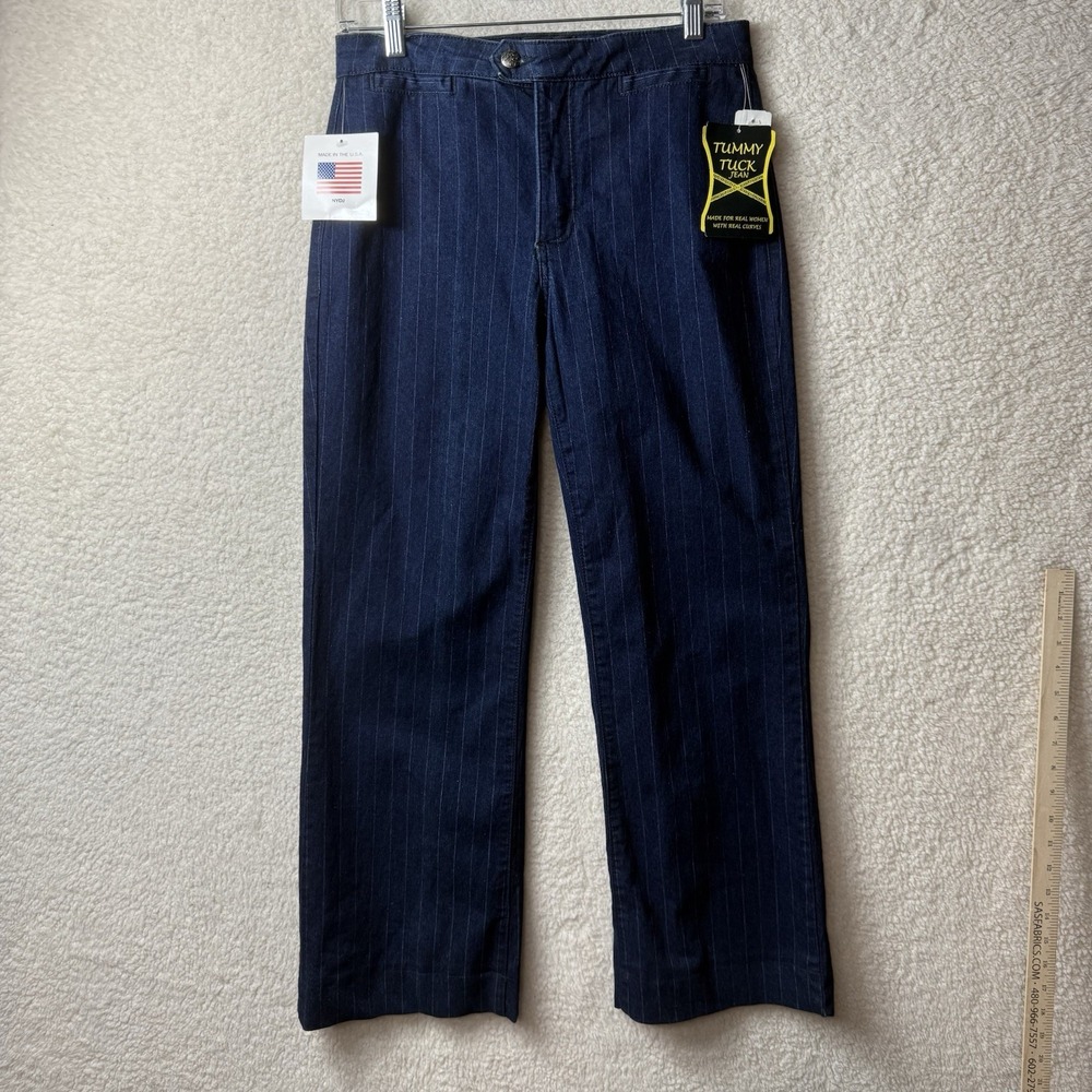 NYDJ Tummy Tuck Pinstripe Jeans Stretch Women's Size 4 30x29 NWT USA Made